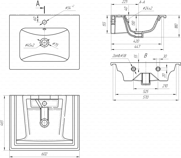 Раковина Bellezza Эйфория-60 4660018640344